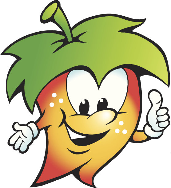 手绘矢量插图的一个快乐的水果蔬菜食品吉祥物图片下载