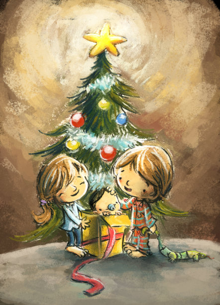 孩子们在圣诞节图片下载