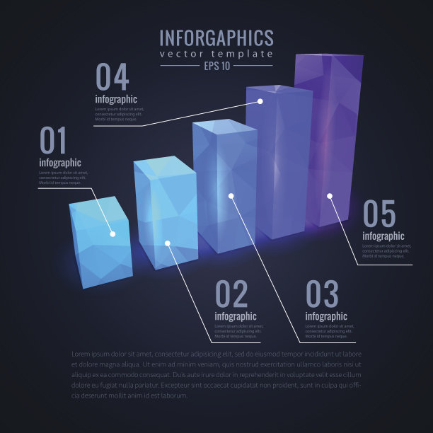 商业信息图表3D风格。矢量插图。图片下载