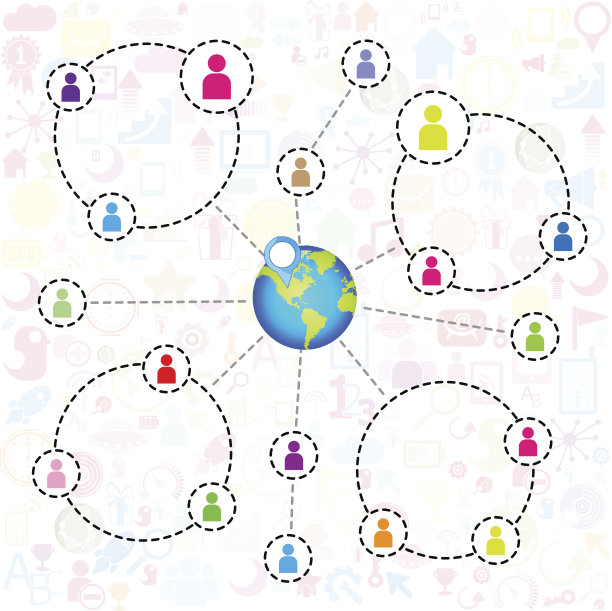 社交网络背景和媒体图标图片下载