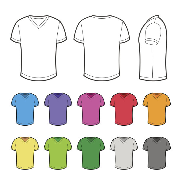 各种颜色的t恤。图片下载