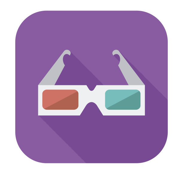 眼镜3D单图标。图片下载