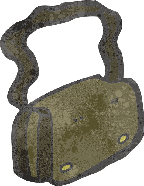 复古的卡通书包图片下载