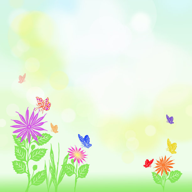 花与蝴蝶背景图片下载