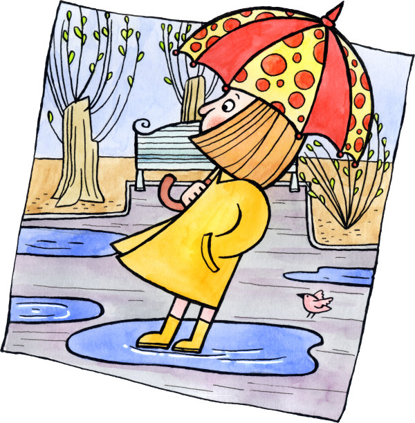 拿着伞的小女孩图片下载