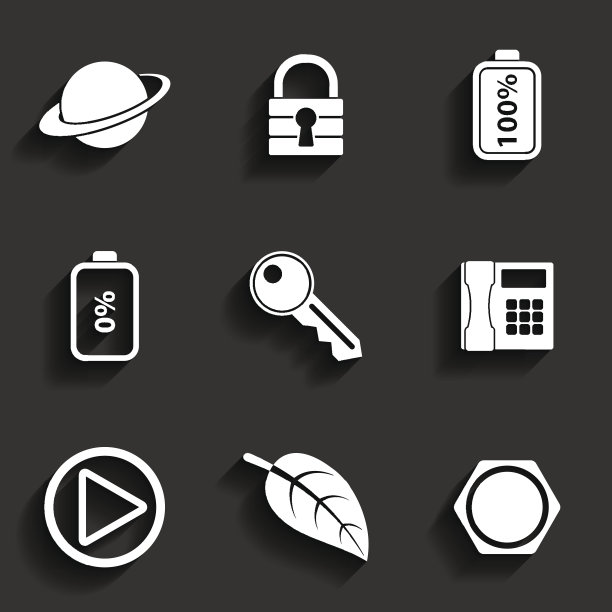 通用矢量平面图标图片下载