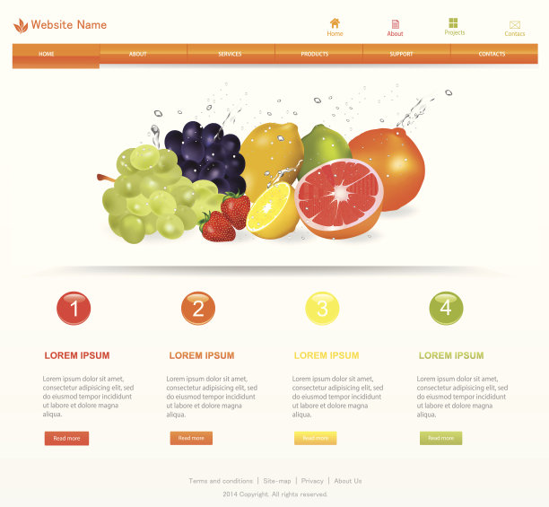 网站模板与水果和颜色图片下载