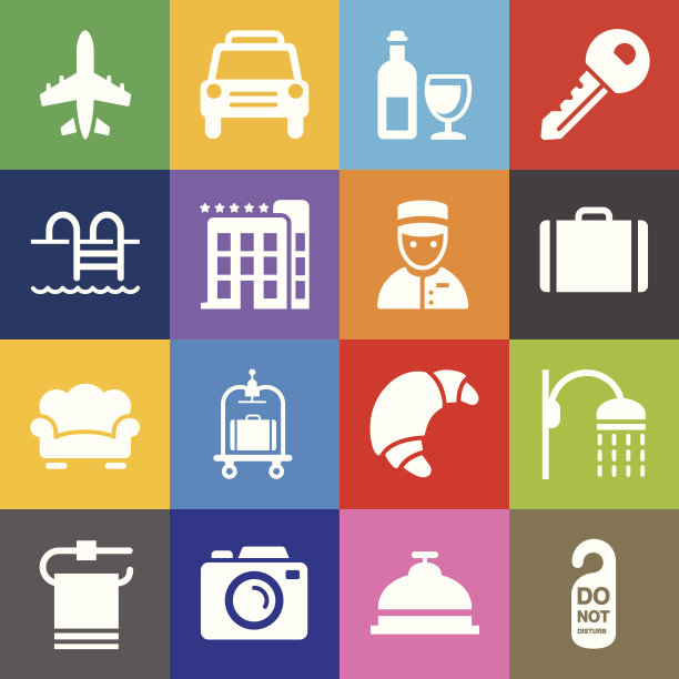 酒店图标设置2和颜色背景图片下载