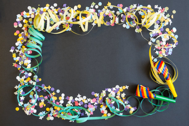 五彩纸屑框架-派对图片下载