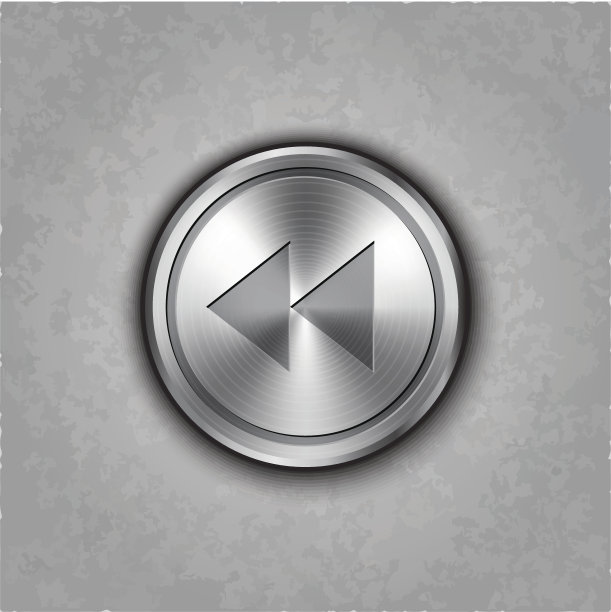 矢量圆形金属倒带旋钮图片下载