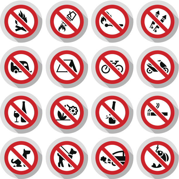在纸贴纸上设置“禁止”的标志图片下载