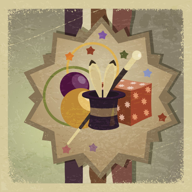 古董明信片与物品魔术师。eps10图片下载