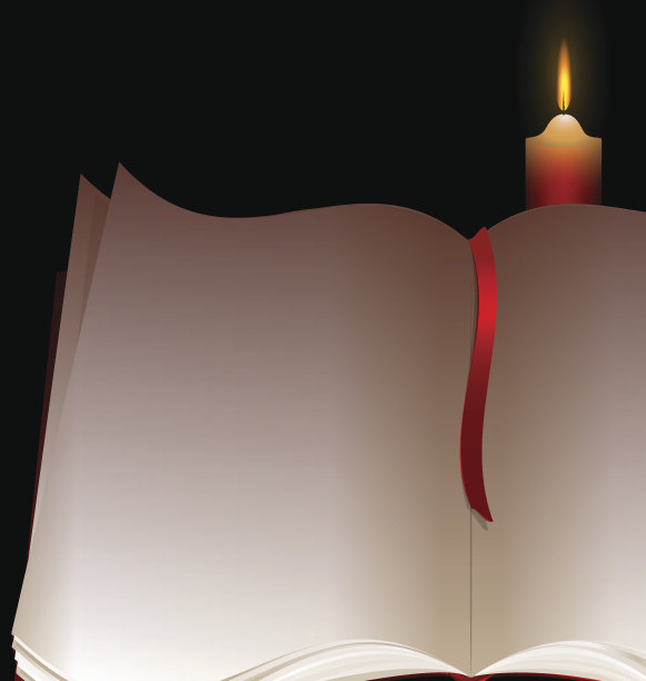 书和蜡烛图片下载