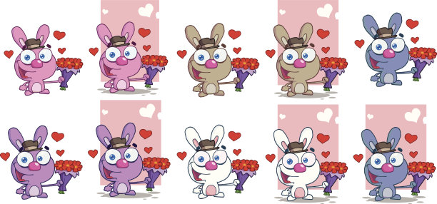 情人节兔子的收藏图片下载