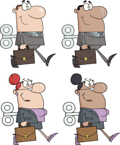 商人和行走的女人的集合图片下载