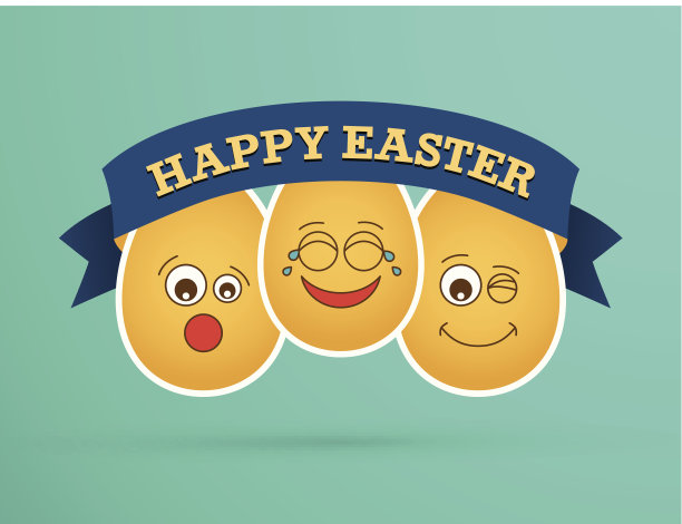 有趣的复活节彩蛋朋友。图片下载