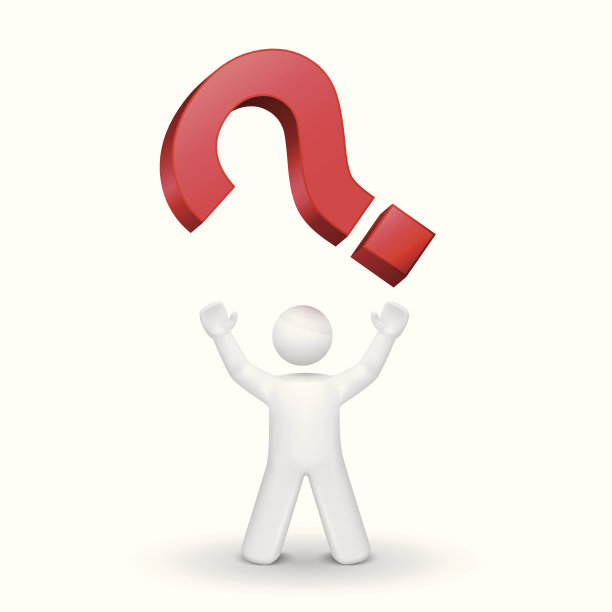 3d人抬头看问号图片下载