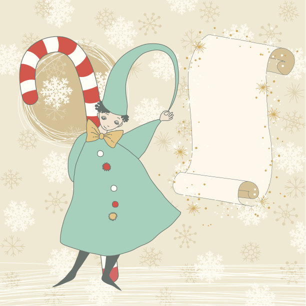 圣诞精灵与卷轴图片下载