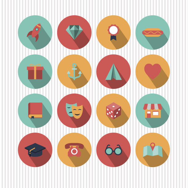 一组矢量通用图标图片下载