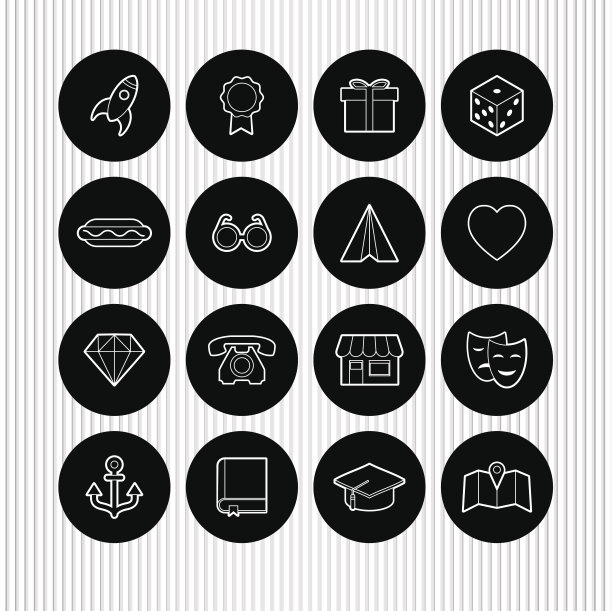 一组矢量通用图标图片下载