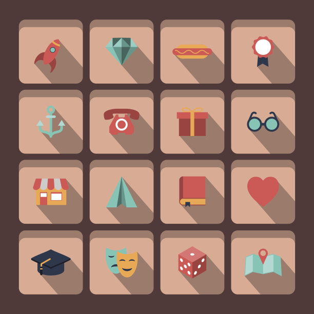 一组矢量通用图标图片下载