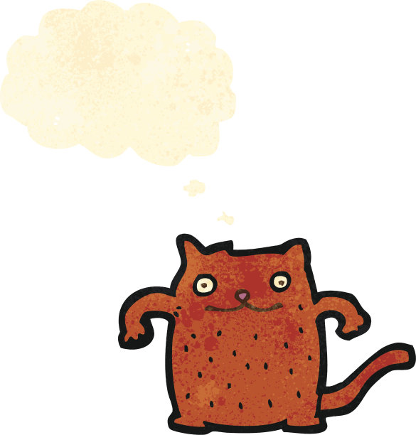 复古卡通猫与虽然泡沫图片下载