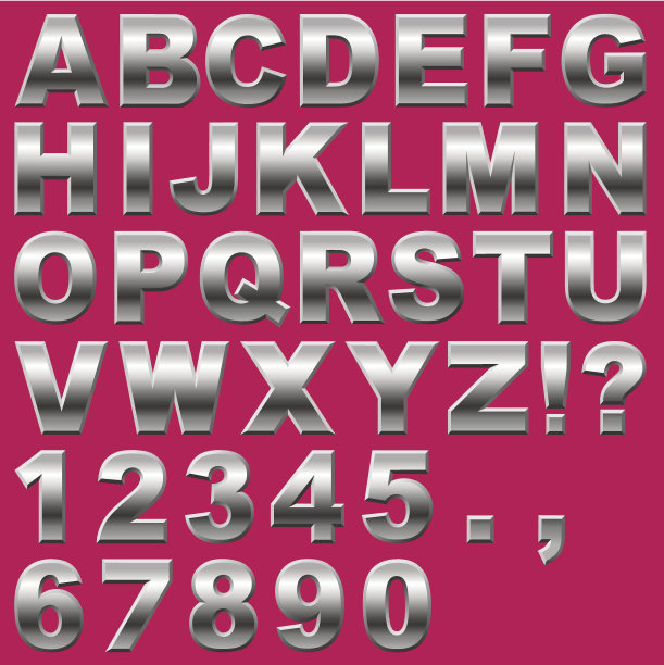 金属字母与数字图片下载