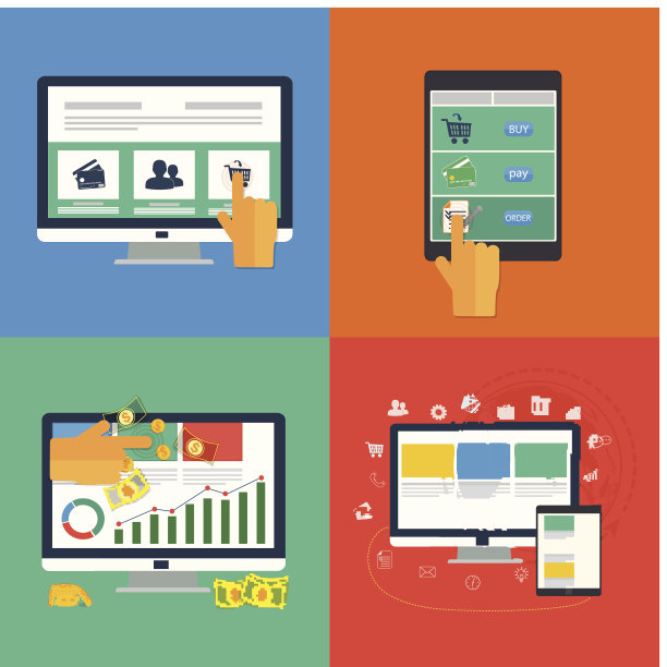 网页和移动应用的平面设计图标。图片下载