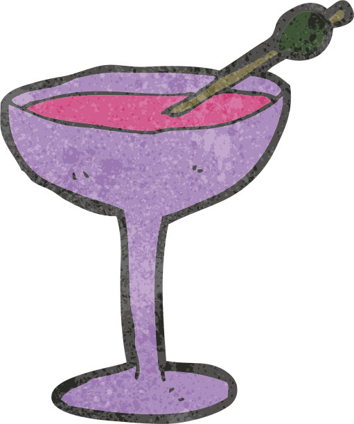 复古的卡通鸡尾酒图片下载