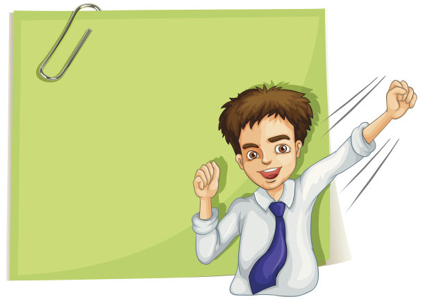 一个空牌子前的快乐商人图片下载