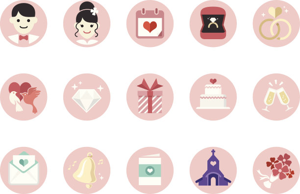 婚礼图标-单色系列图片下载