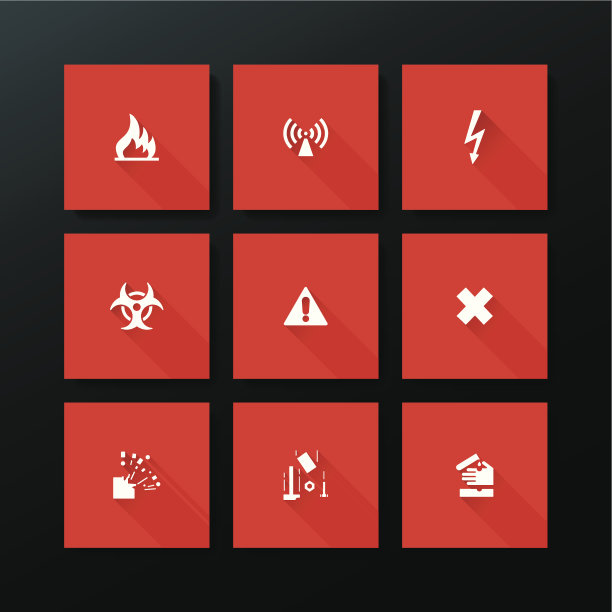 矢量平面警告图标设置图片下载