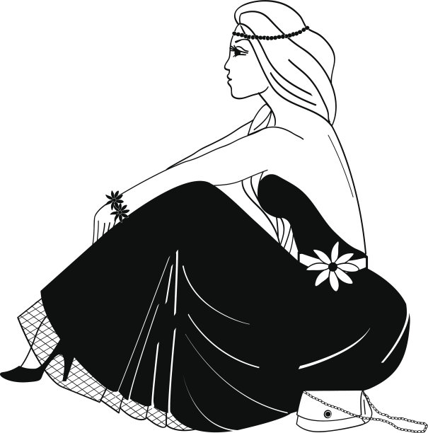 穿着黑裙子的漂亮女人图片下载