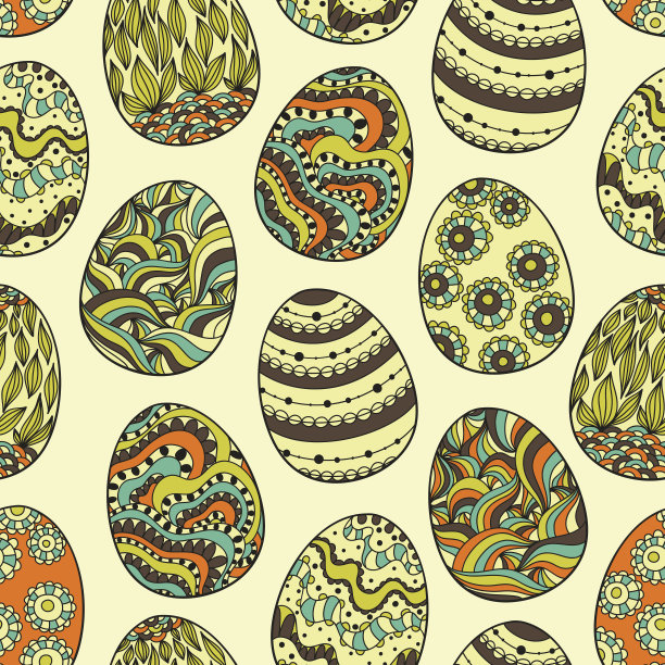 复活节彩蛋无缝的。图片下载