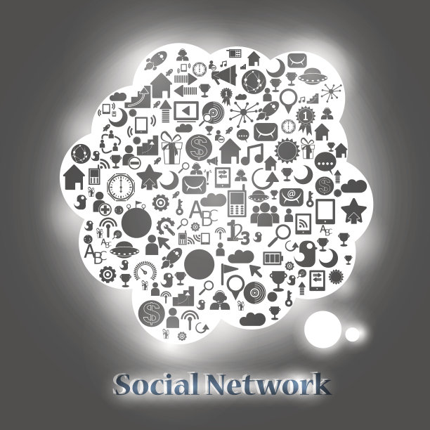 社交网络背景和媒体图标图片下载