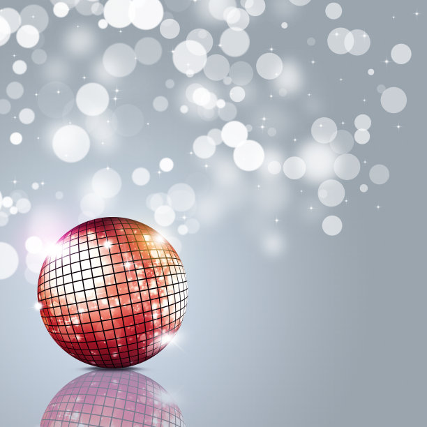 一个在灰色背景下的迪斯科球图片下载