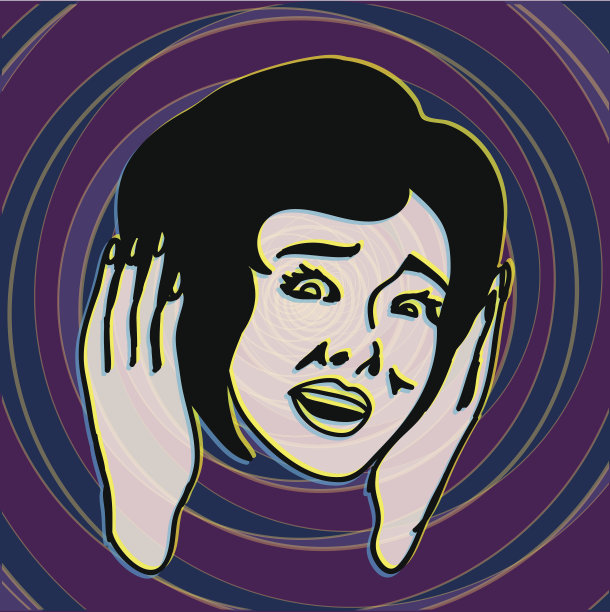 复古和复古受惊和受惊女孩尖叫与恐惧图片下载