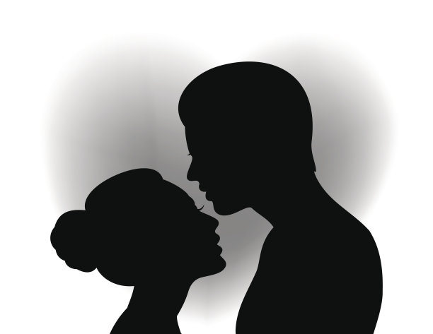 心形背景的情侣图片下载