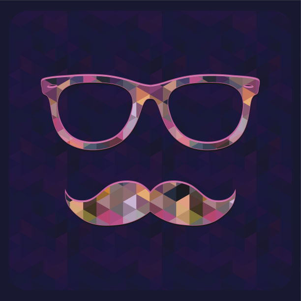 嬉皮士图标与几何Grunge背景图片下载