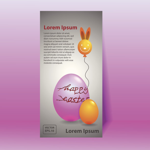 复活节贺卡粉色背景图片下载