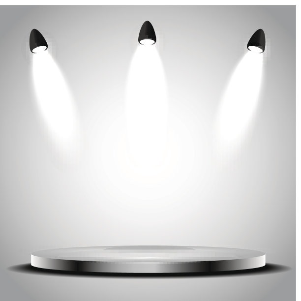 明亮的舞台与聚光灯-向量图片下载