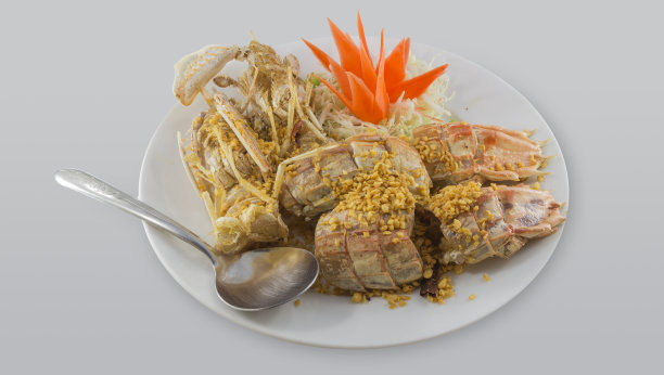 盘子里的海鲜特写镜头图片下载