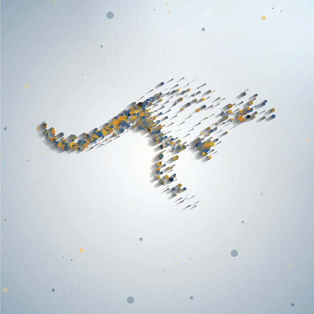 抽象的彩色的袋鼠图片下载