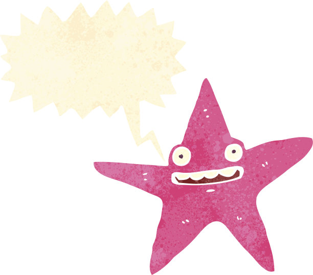 复古的卡通海星图片下载