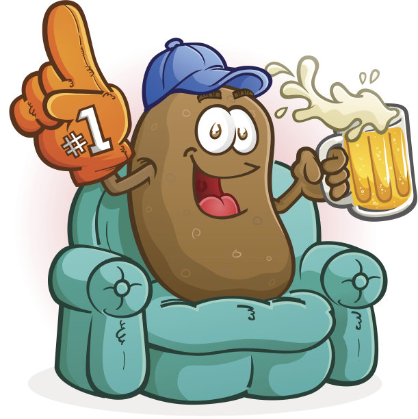 沙发土豆体育迷卡通图片下载