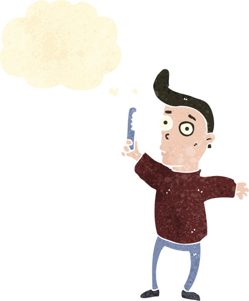 复古卡通男人梳头图片下载