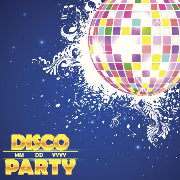 迪斯科球在音乐背景图片下载