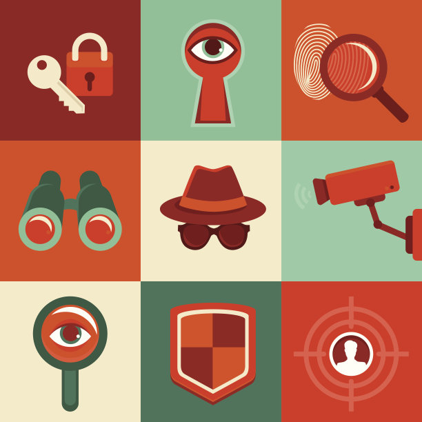 矢量监视概念-图标在平面风格图片下载