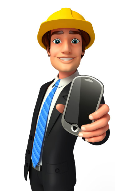 年轻的商人与移动图片下载