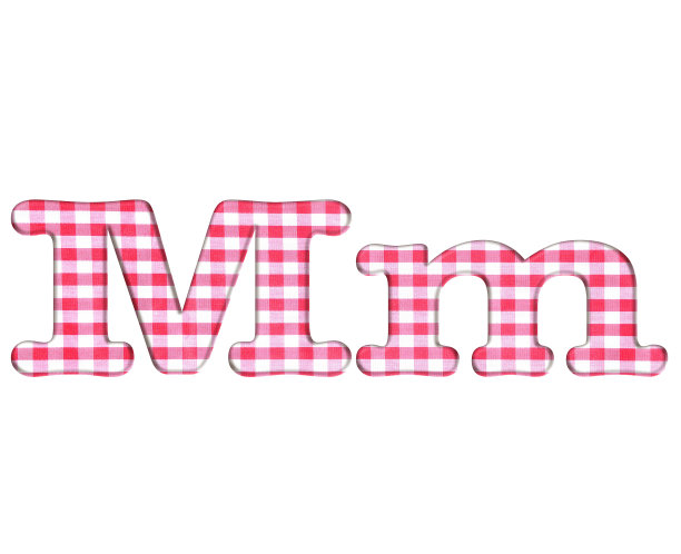 Abc布方格布，字母M。图片下载
